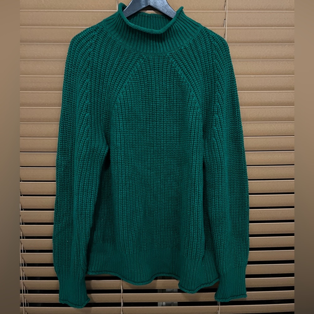 J.Crew Green Cotton Turtleneck